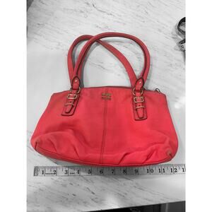 Coach Satchel Bag | Coral Red Madison Leather